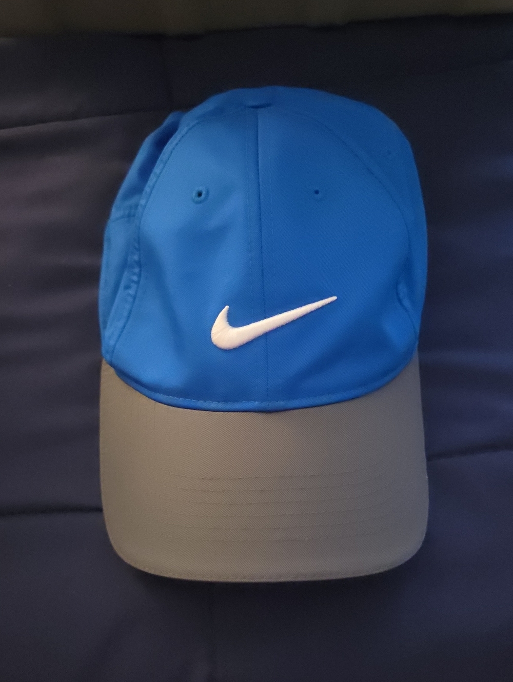 Nike Blue and Gray Swoosh Performance Cap